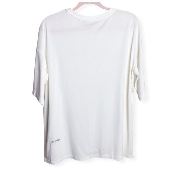 DOVERIST Off-Duty 24T Crisp White Top NWT $65 Crewneck Women's Size S/M - Picture 9 of 10